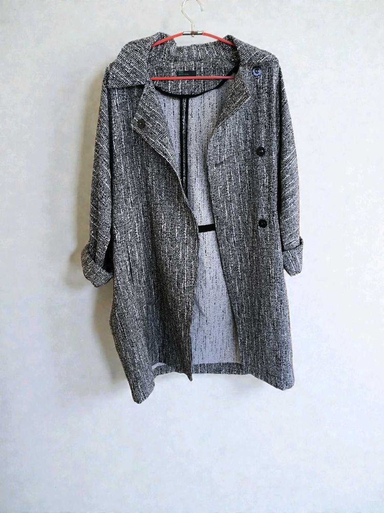 Grey Tweed Style Coat