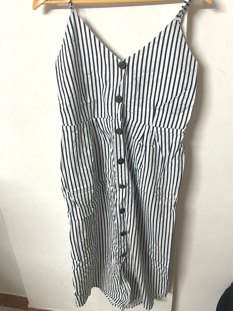 xl Striped Button-Down Sundress