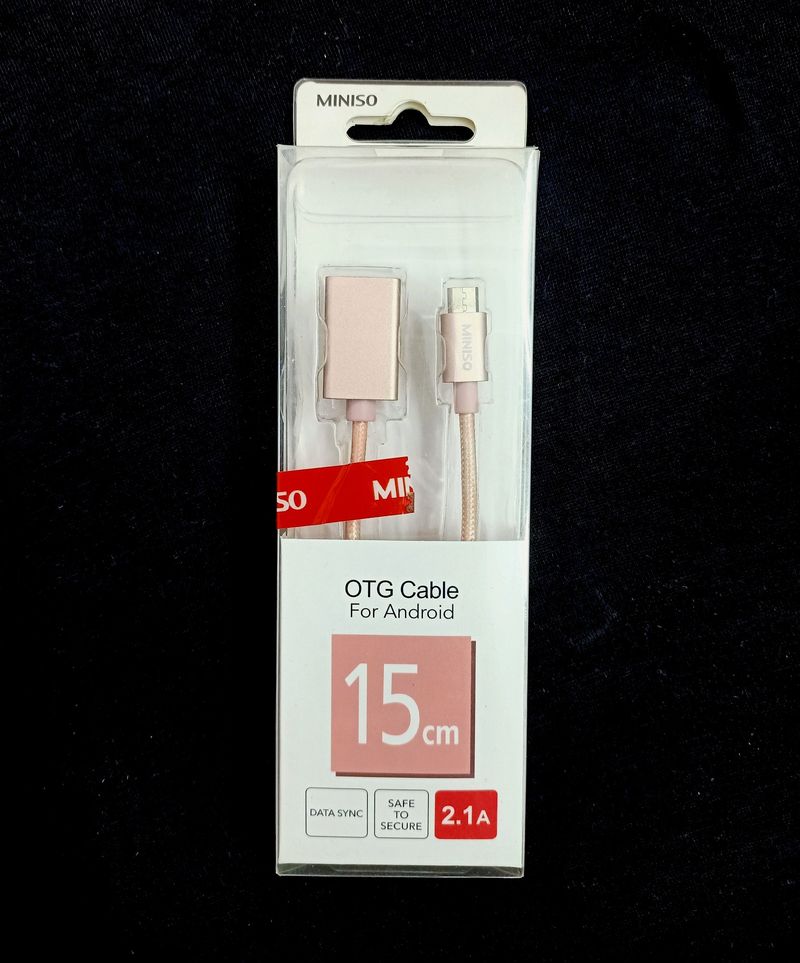 MINISO - OTG cable For Android - 2.1 A - Rose Gold
