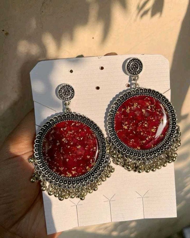 Golden And Silver Resin Jhumka