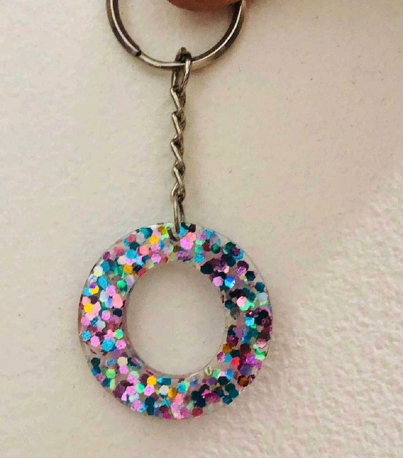 Glitter Donut Keychain