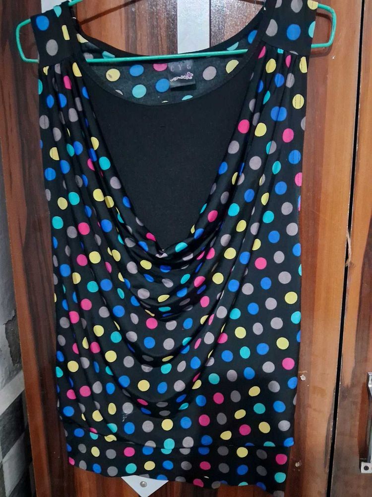Polka Dot Cowl Neck Dress