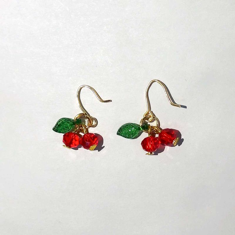 Handmade Small Cherry Earrings