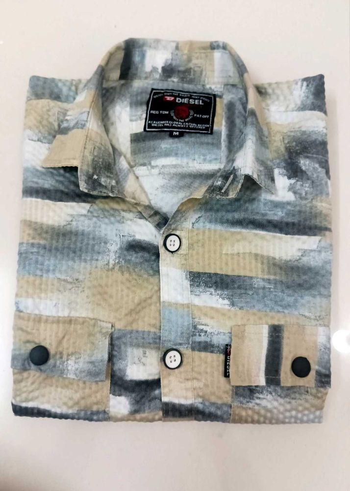 TEXTURED CASUAL HALF SLEEVE SHIRT FOR MEN