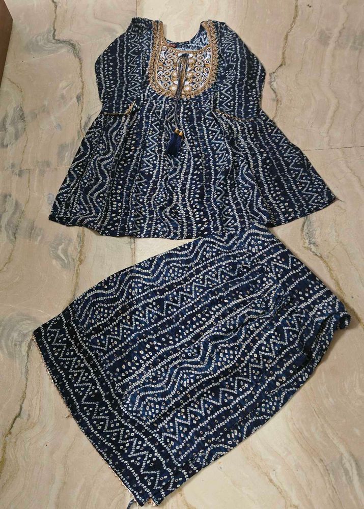 Peplum Kurta with embroidery design n sharara