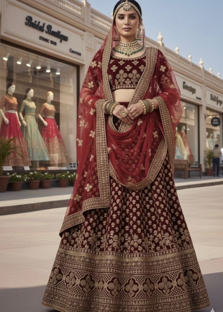 Beautiful Elegant bridal lahnga Choli With Dupatta