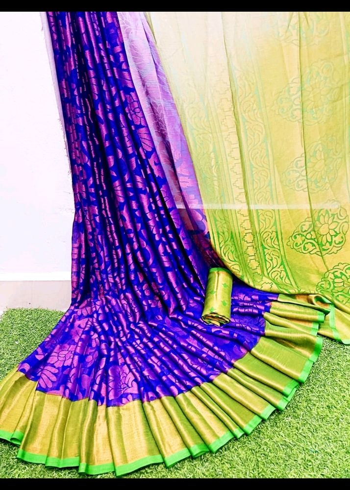 Super chiffon brasso With contrast  blousePallu co