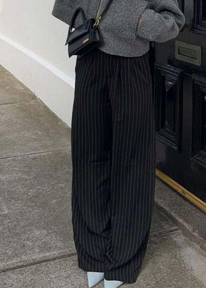 Black Striped Pants