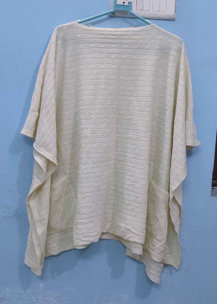 Woolen Poncho With Pockets For Women