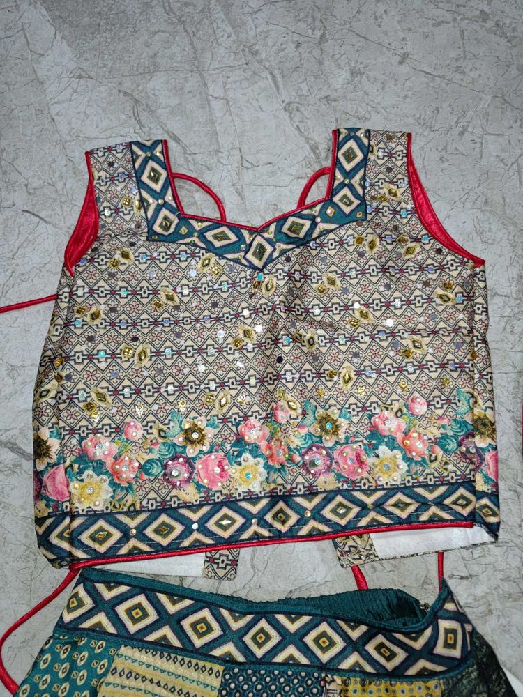 Crop Top Lehenga With Dupatta