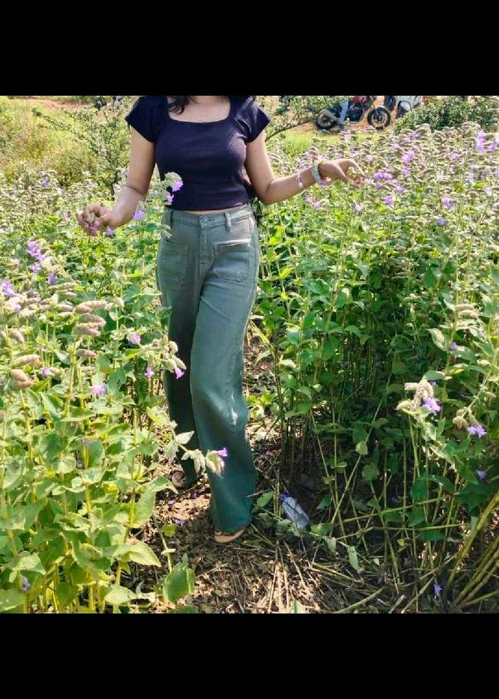 Green Wide Leg Pants