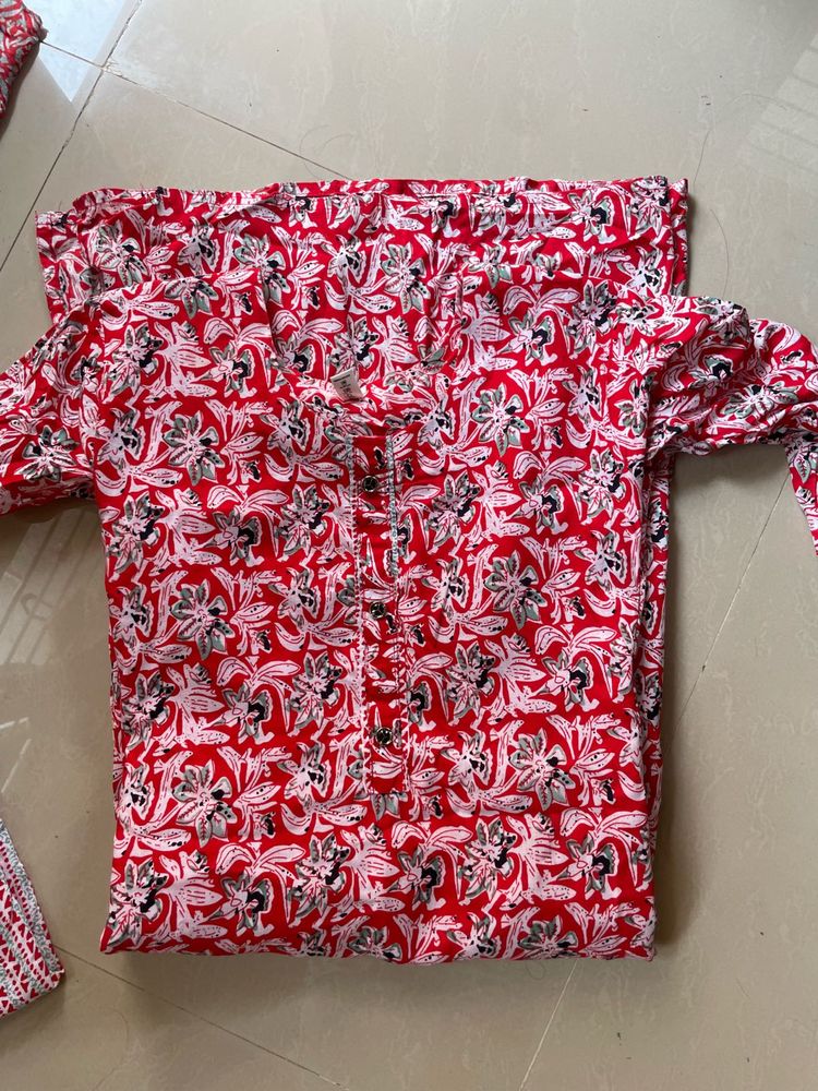 Red  Kurta Set