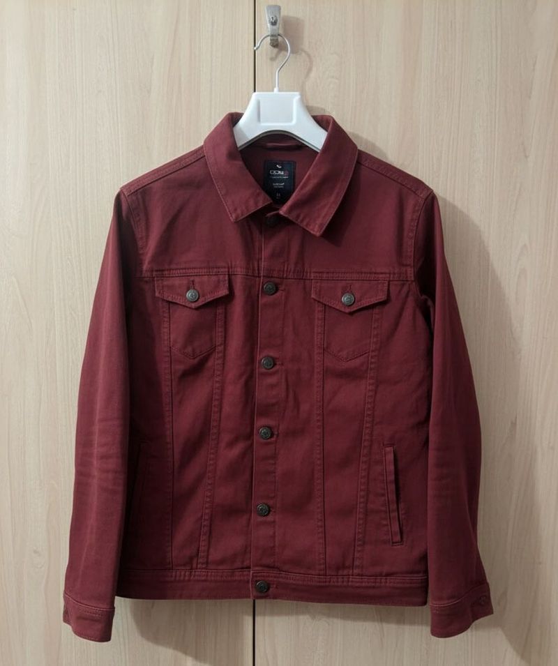 Maroon  Denim Jacket