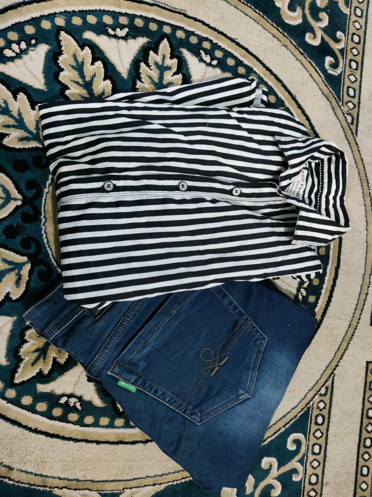 Combo Of Stylish Jeans And Shirt For Men ✨