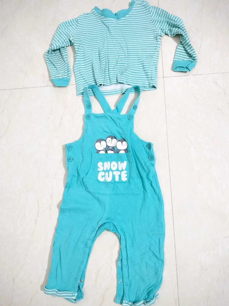 Babyhug Boy Dungarees With Sweatshirt