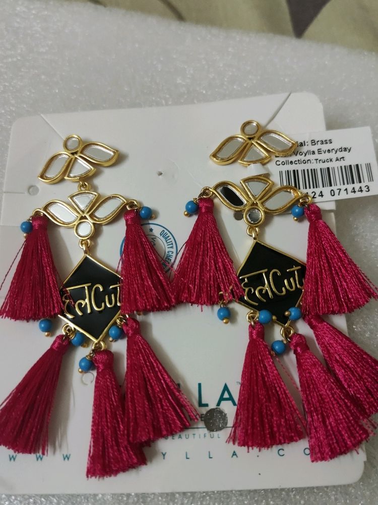 Voylla Long Tassel Earrings Truck Art Halcut