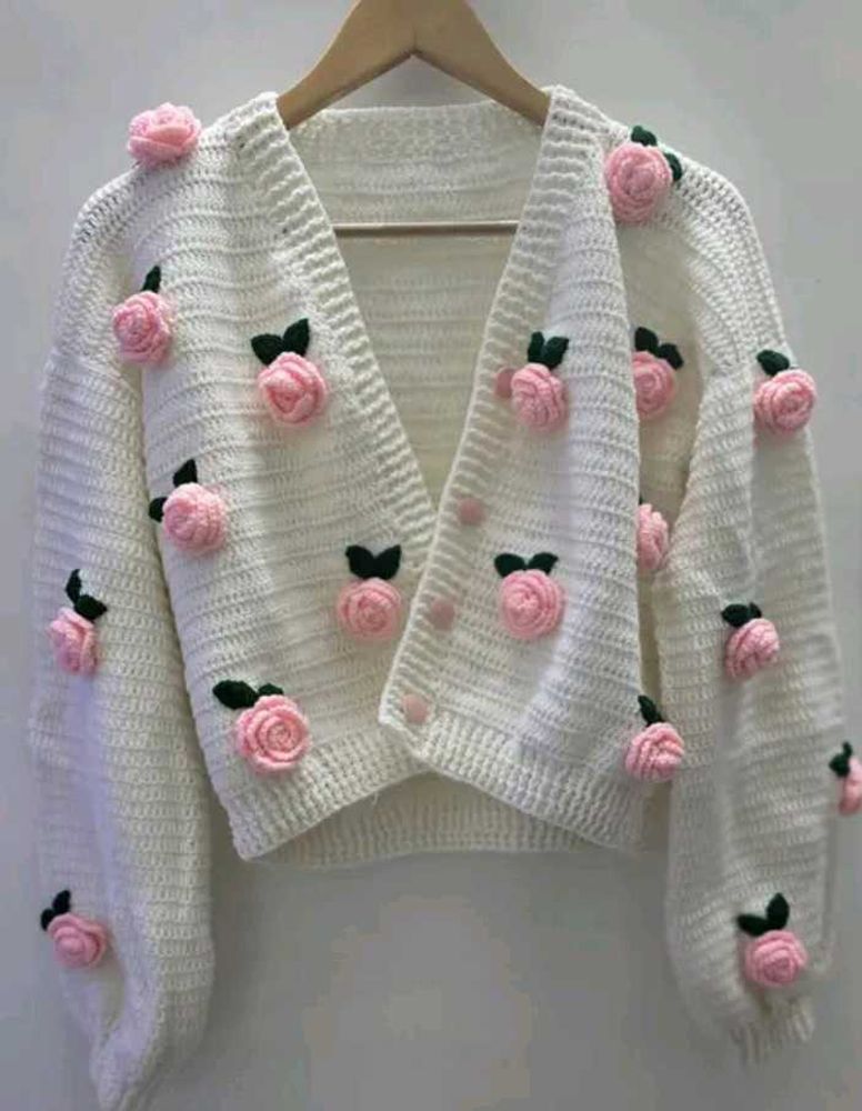 Cute Cardigan With Rose