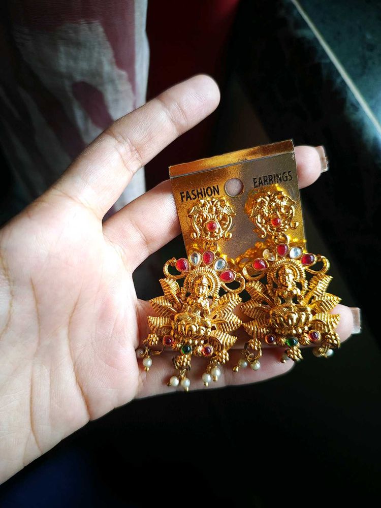 Multi Colour Temple Earrings