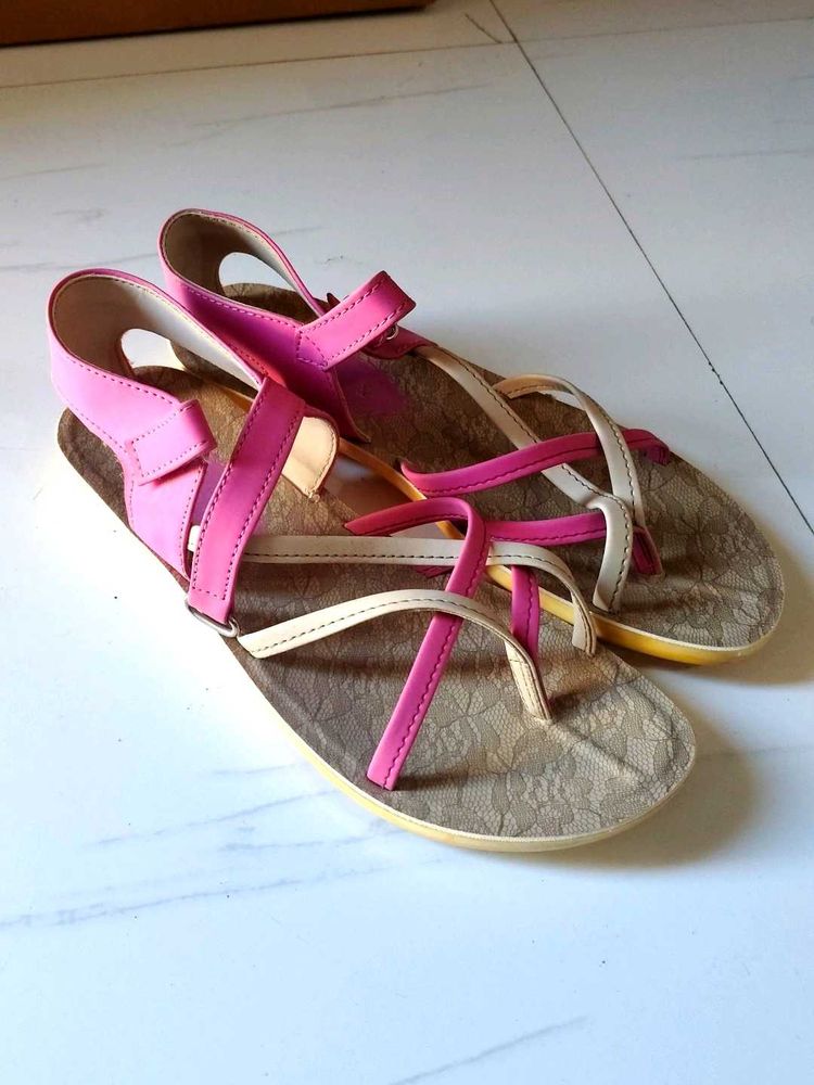 Pink Strappy Sandals