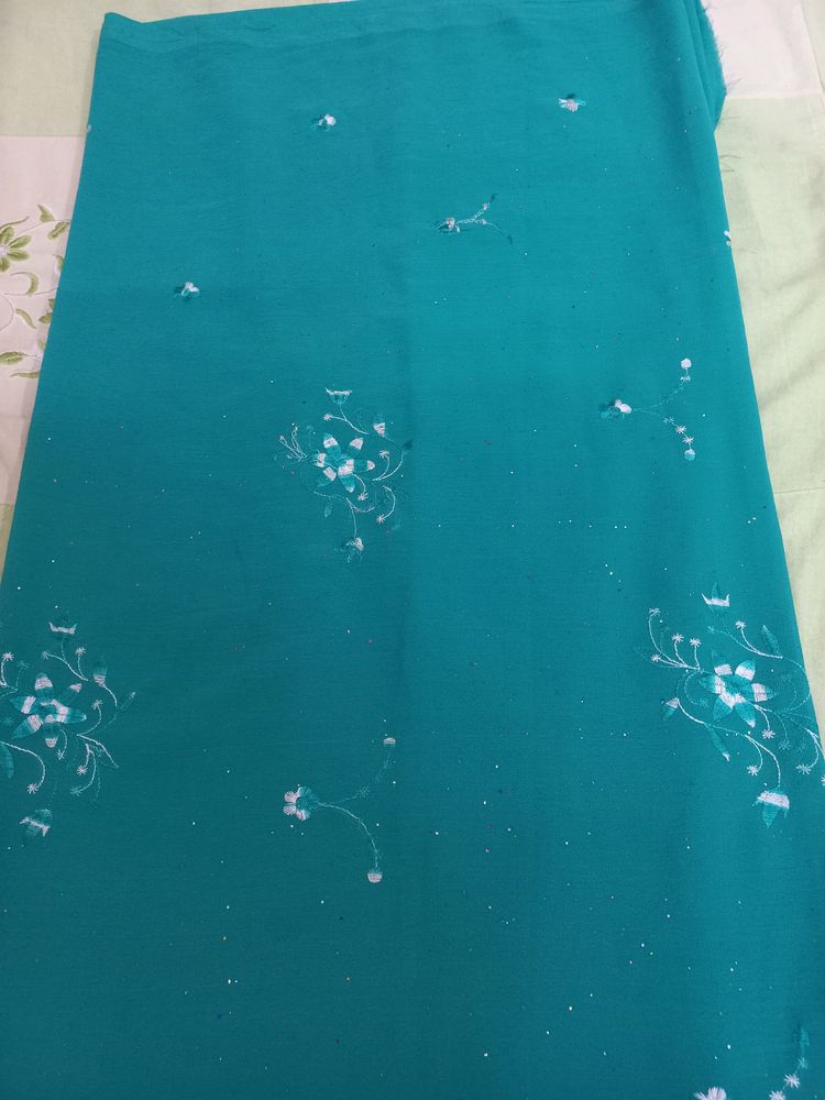 See Green Colour Suit Fabric