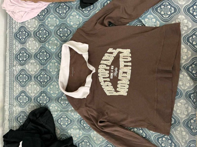 Brown Graphic Print Top