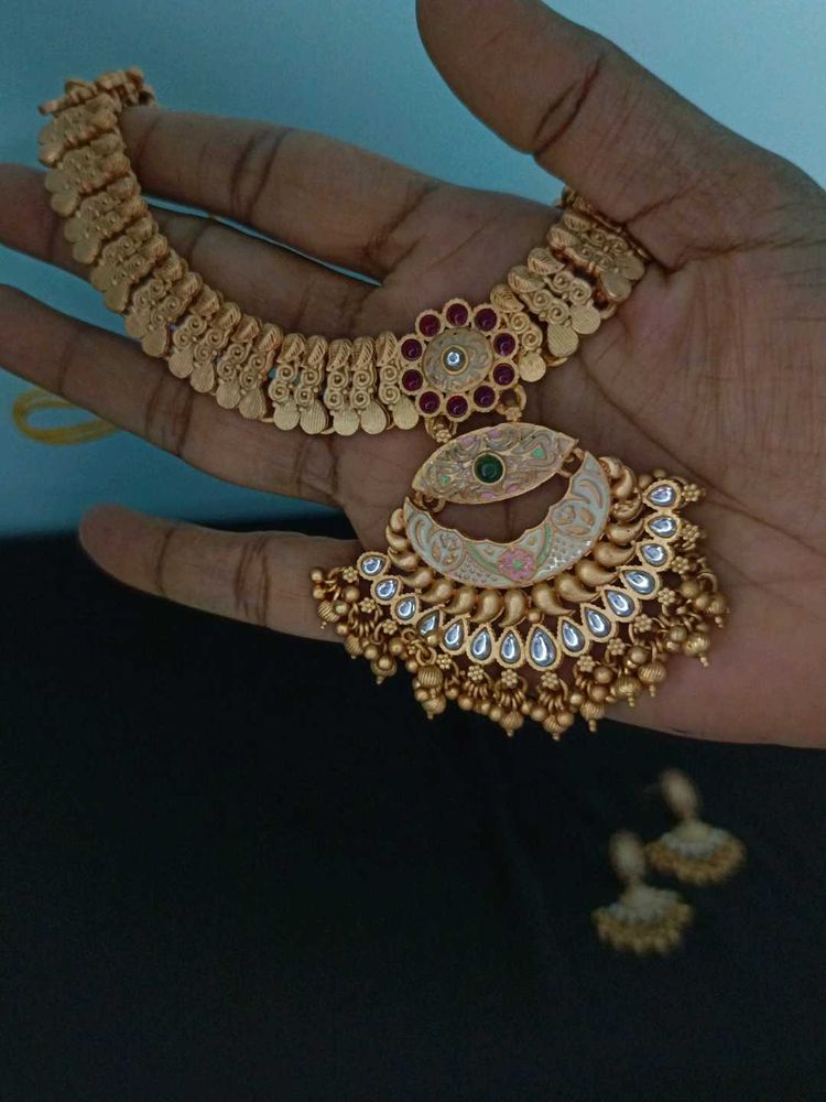 Rajwadi Neckset With Earrings Heavy Look Lytweight