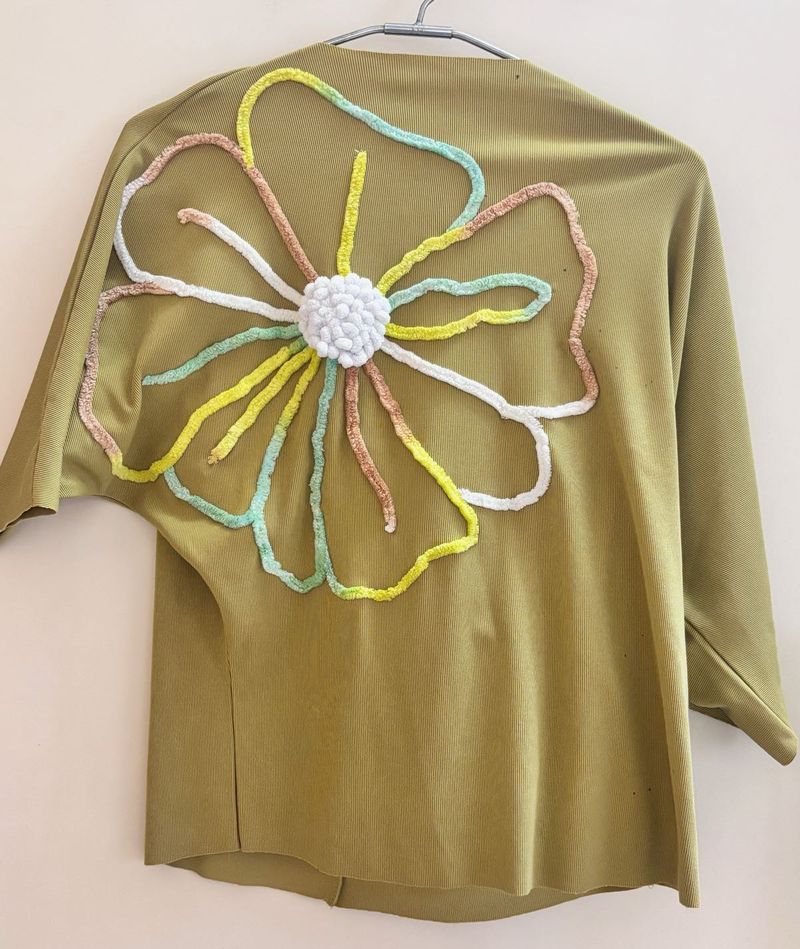 Olive Green Floral Top