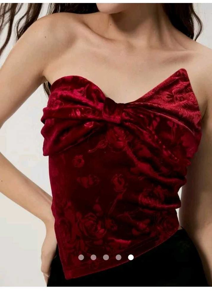 Red Velvet Bow Top