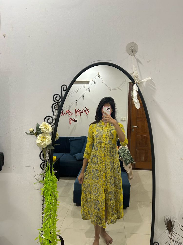 LIBAS Yellow Printed Kurta