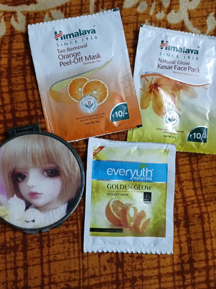 3 Pouch Of Face Pack And Peel-off Mask