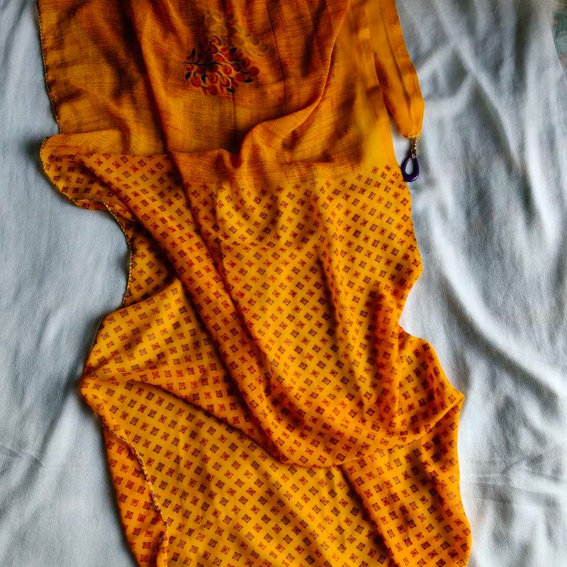 Printed Yellow Scarf