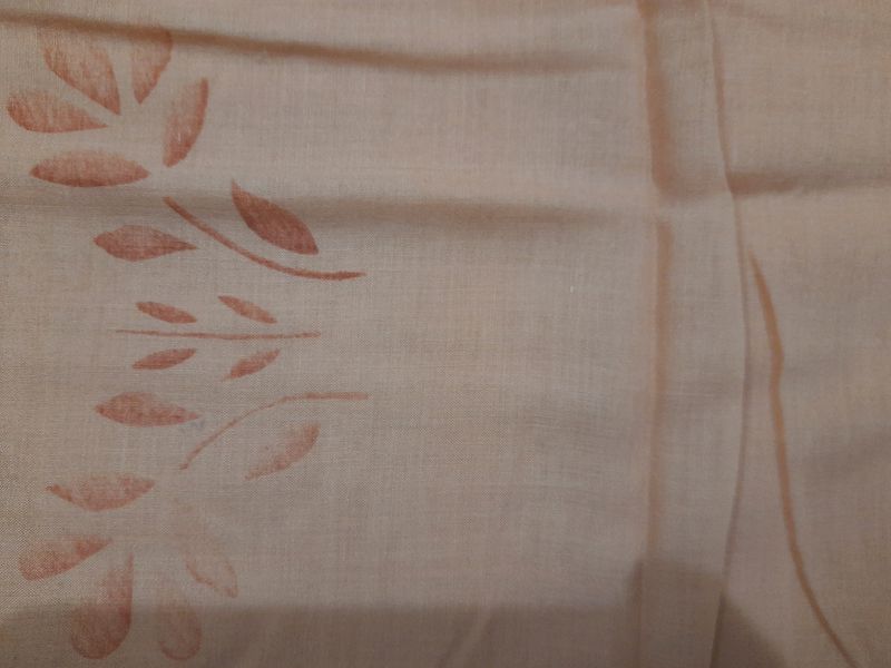 Light Orange Cotton Printed Dupatta