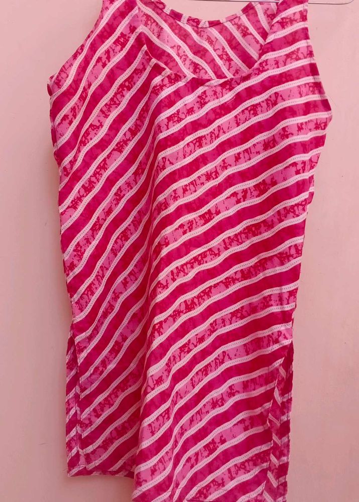 Striped Pink short kurti