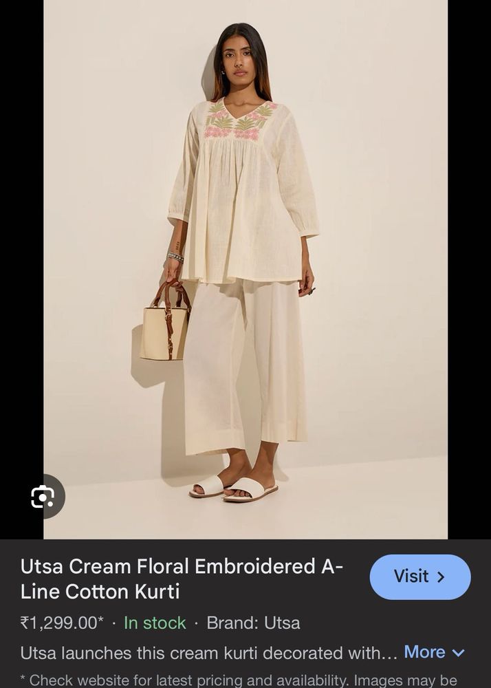 Beautiful Off White Westside Kurti