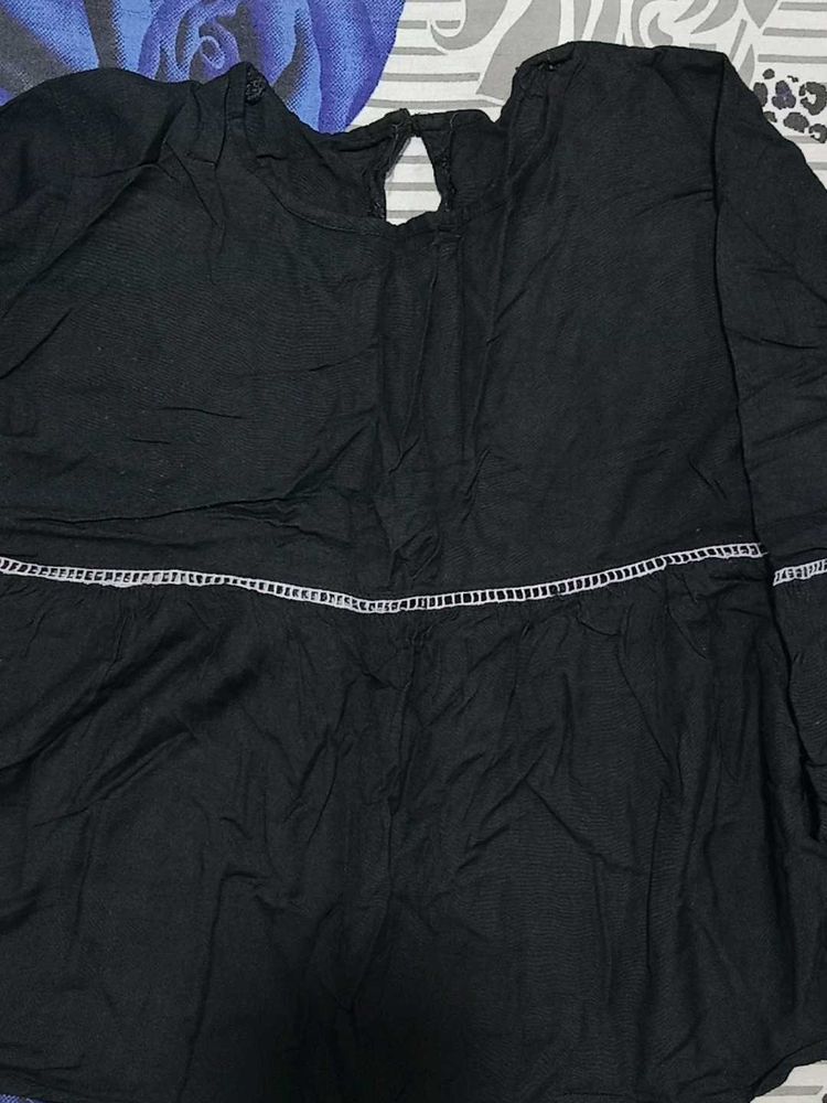 Black Peplum Top