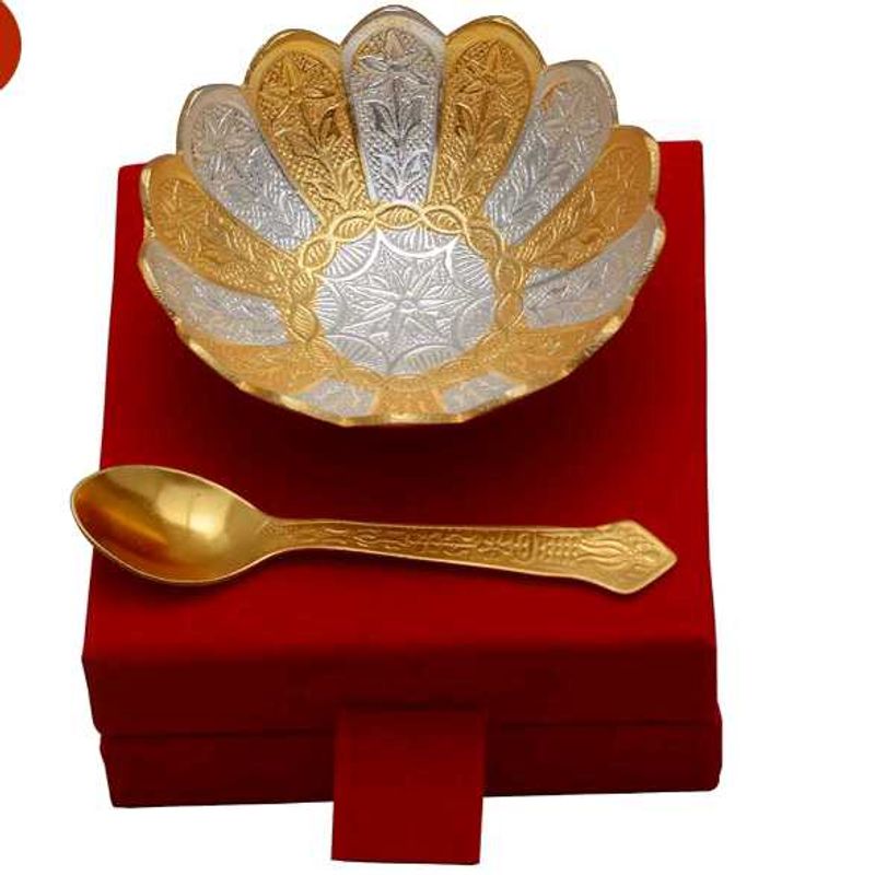 METALMASTERY Silver &amp; Gold Plated Bowl