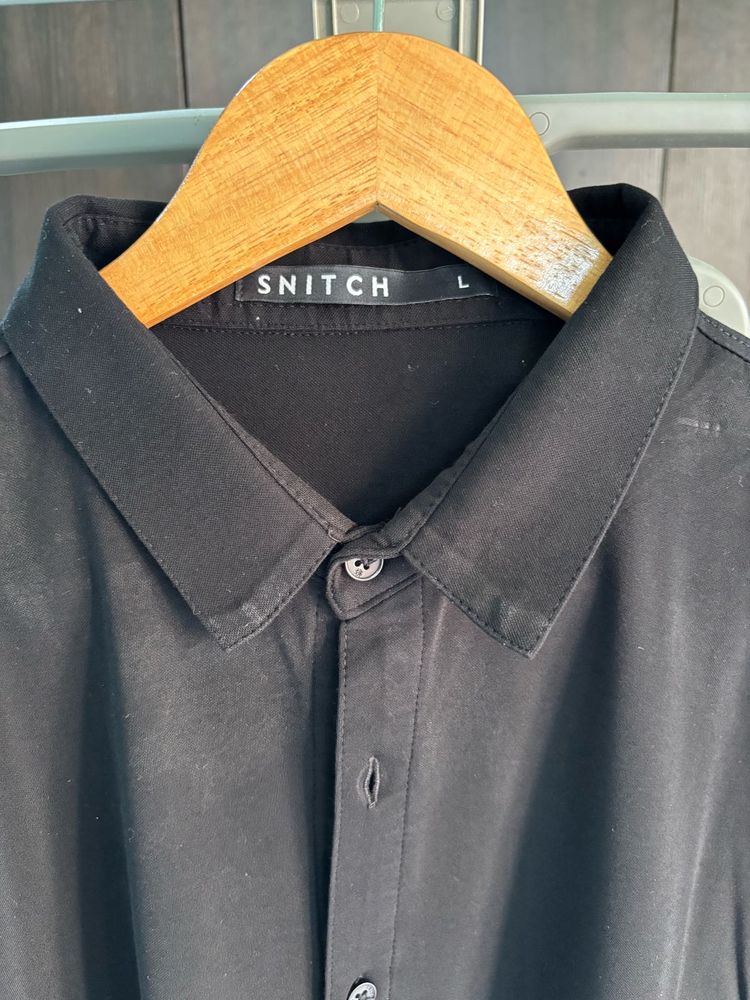 Snitch Black Casual Shirt