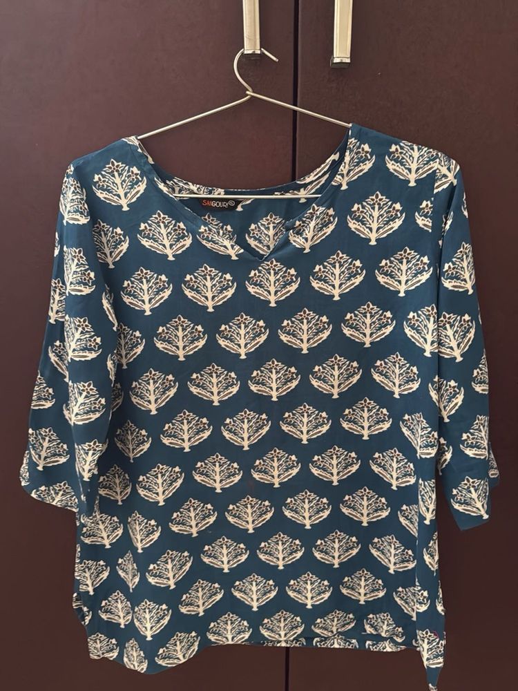Leaf Print Top