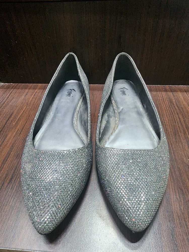 Sparkly Silver Flats