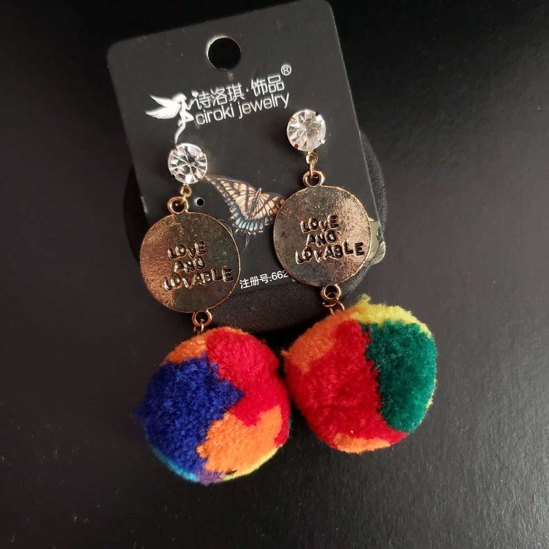 Colorful  Pom Earring