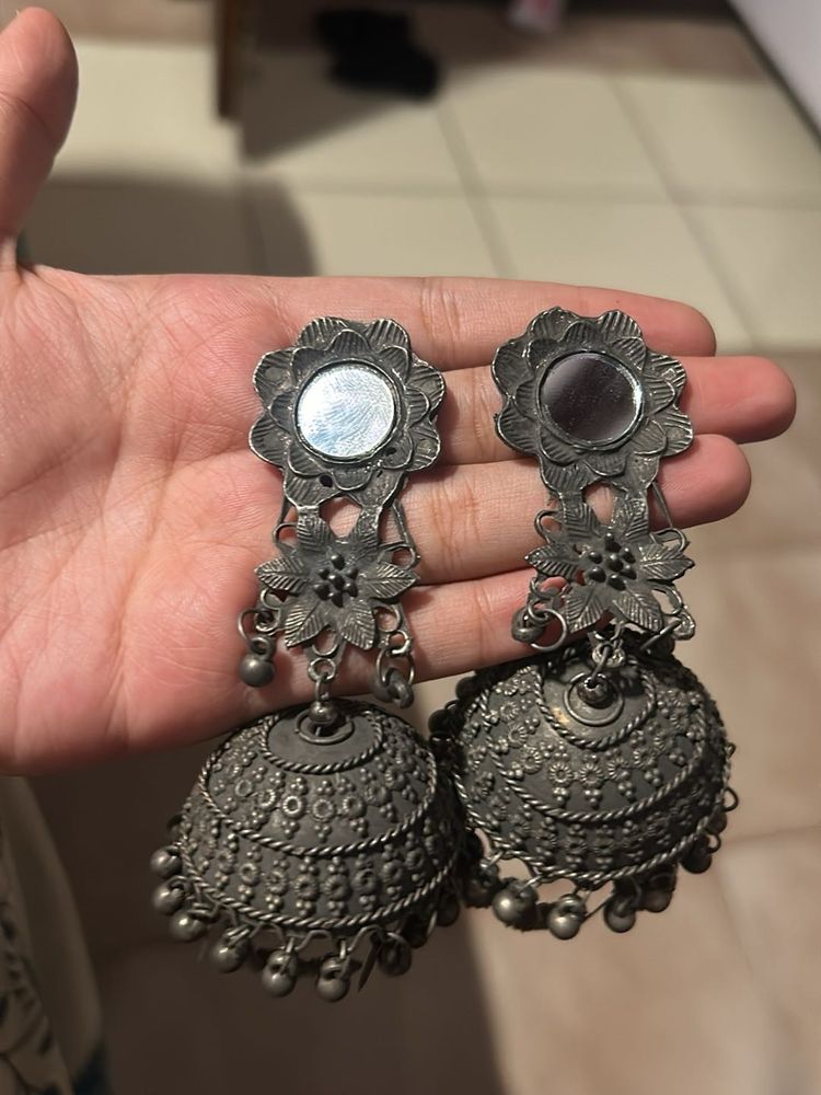 Oxidised Jhumkhas