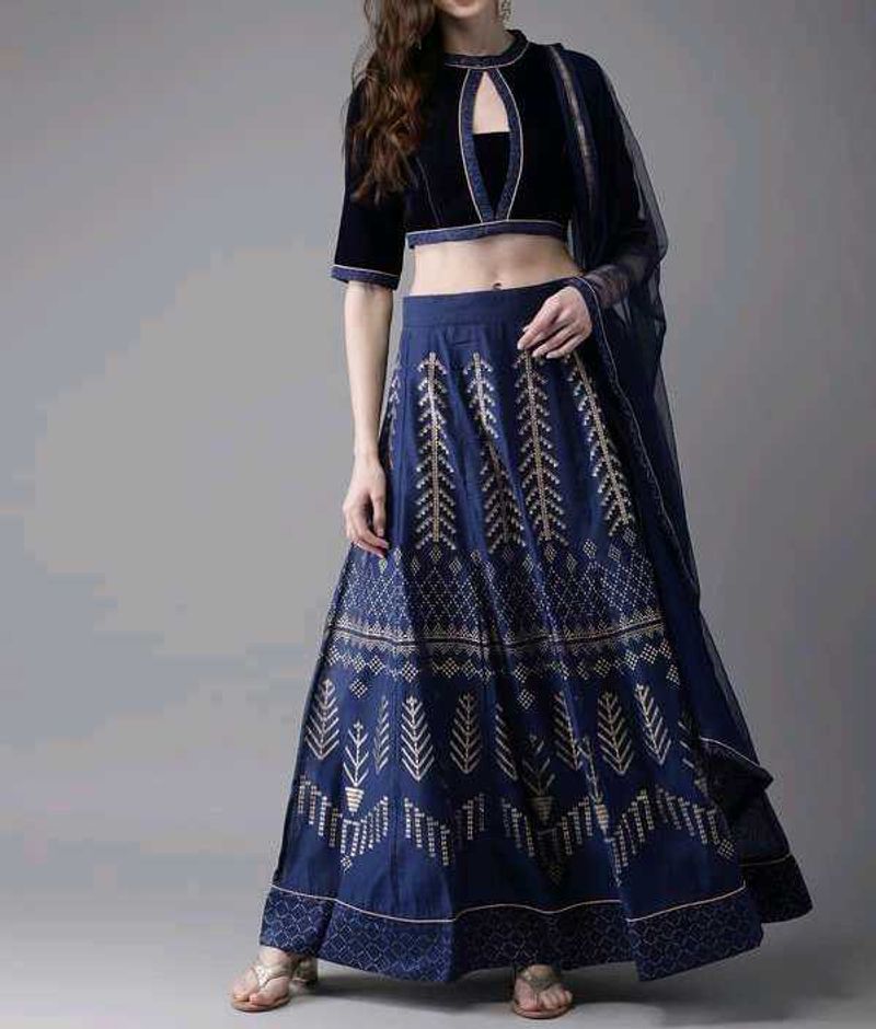 Blue Lehenga Choli With Dupatta