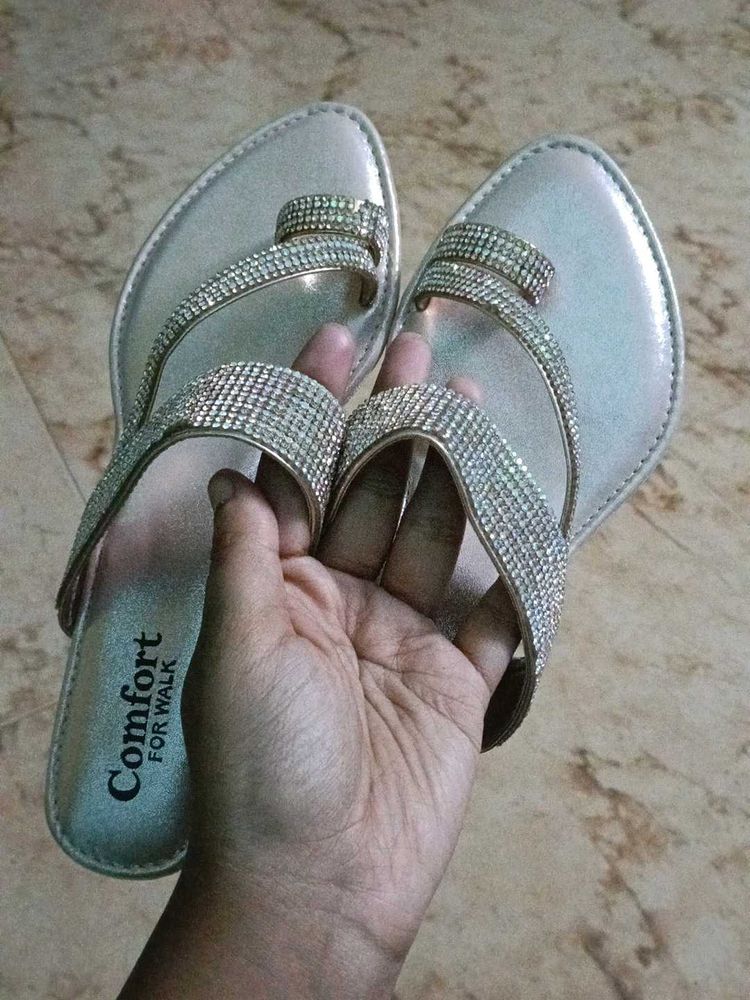 Rose Gold Sparkly Comfort Sandals