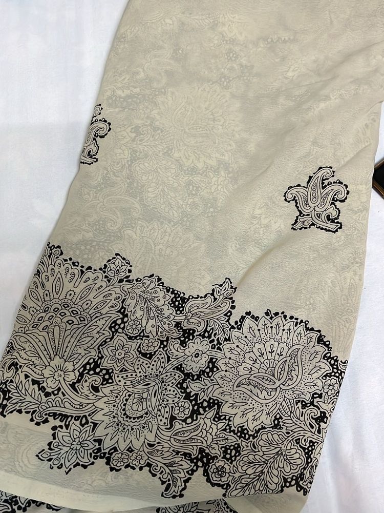 Cream Saree