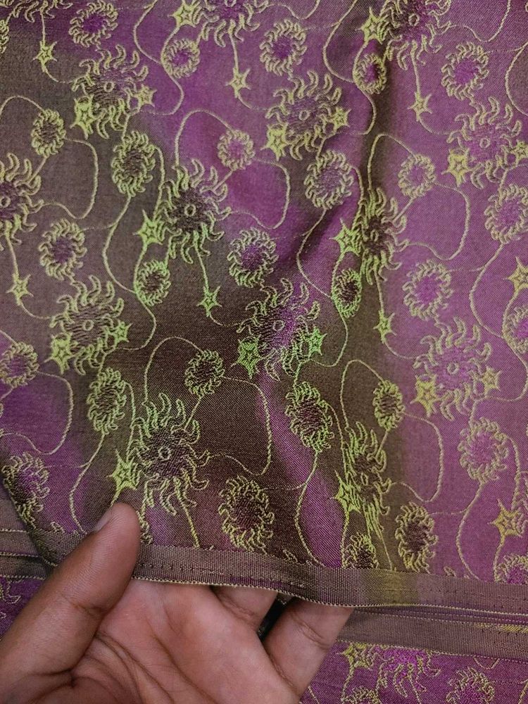 Purple &amp; Green Dress Material