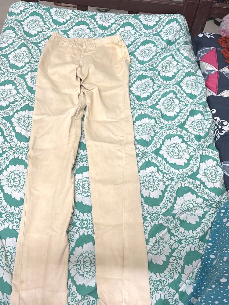 Beige Casual Pants