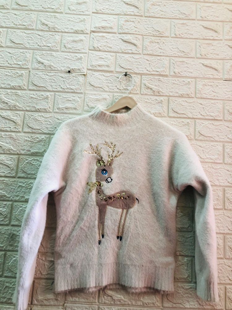 Reindeer Embellished Sweater