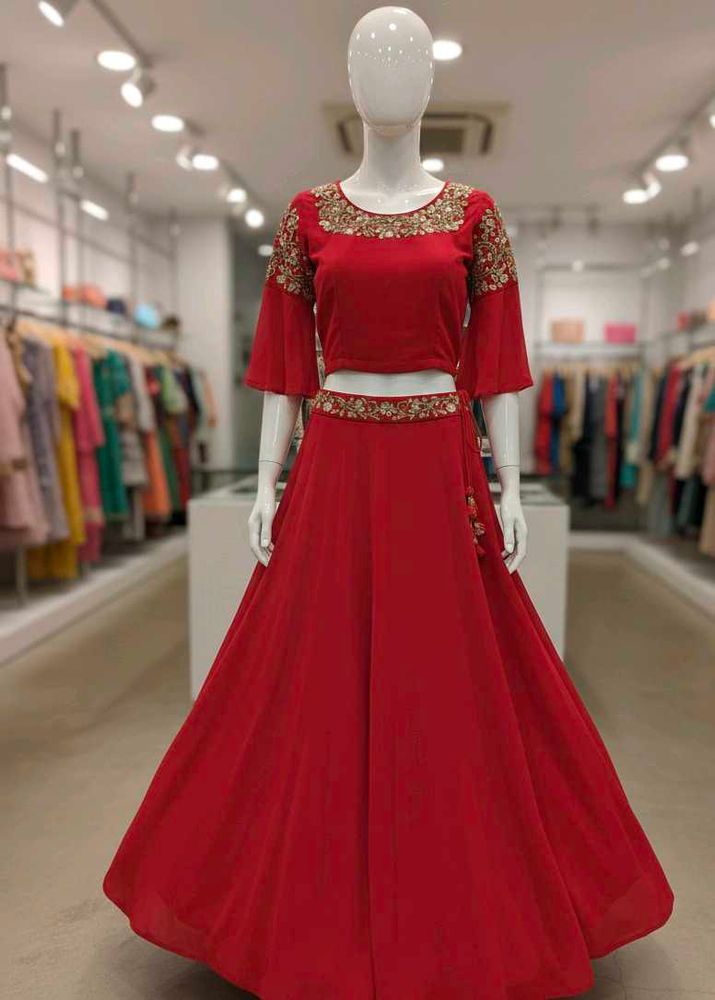 Elegant Red Lehenga Choli Set(new)
