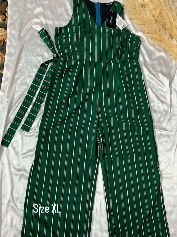Faballey  Striped Jumpsuit - Size XL