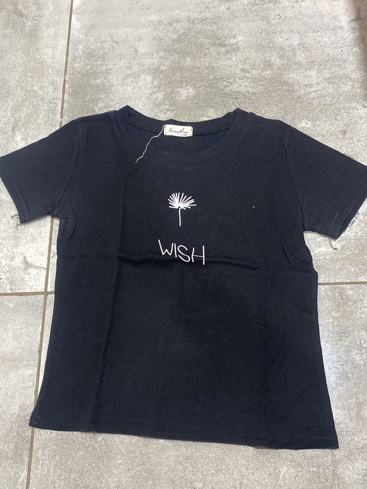 Black 'Wish' Graphic Tee